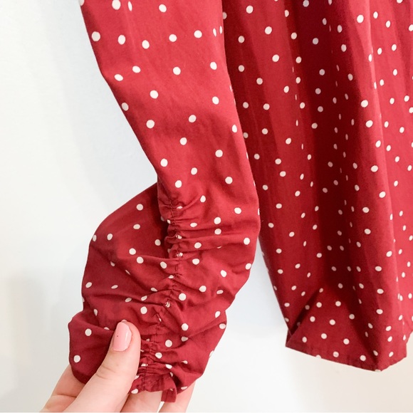 ASOS Design Pink Cotton Polka Dot Babydoll Mini Dress Sz 0 - Picture 9 of 13